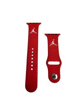 Air Jordan Apple Watch Silicone Sport Band (42mm/44/46/49) Red w/ White Logo